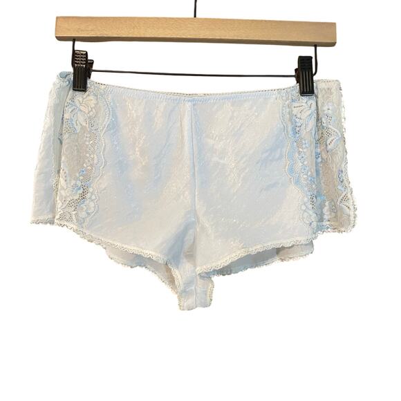 In Bloom by Jonquil Icy Blue Lace Satin Cami Shorts Set M Bridal Sleepwear - Picture 2 of 10